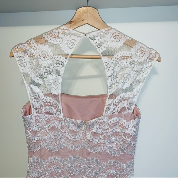 NW Nightway formal Ivory Lace Dress Size 2 - Picture 6 of 11